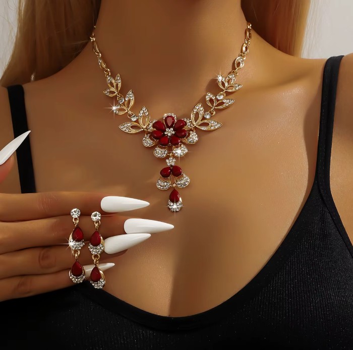 Brautschmuck Set Eleanor Halskette mit Ohrringe