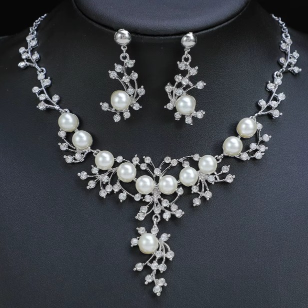 Brautschmuck Set Elektra Halskette mit Ohrringe