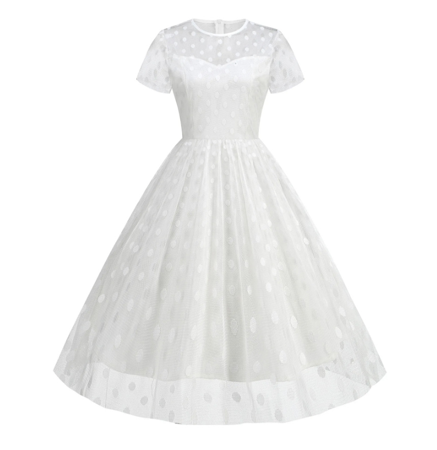 Rockabilly Standesamtkleid Knielang in Weiß