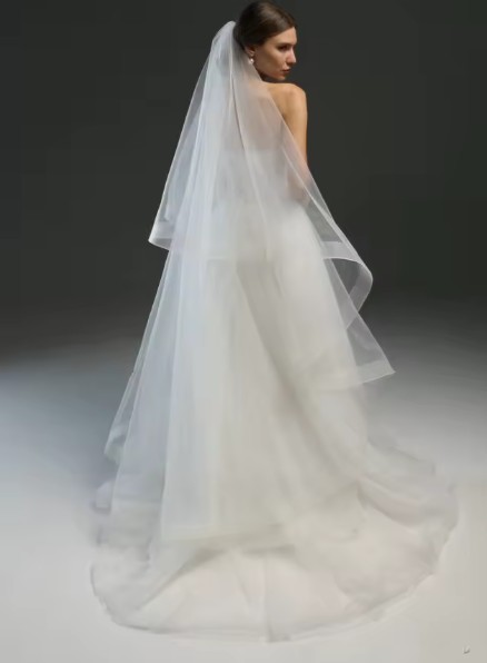 Weißer Brautschleier aus weichem Tüll – Eleganter Hochzeitsschleier 200 cm
