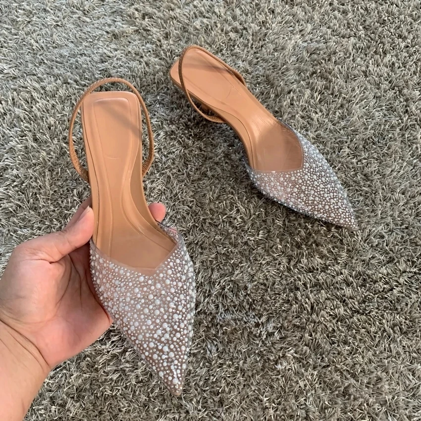 Damen Perlen High Heels