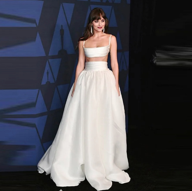 Zweiteiliges Träger Top Brautkleid Aliena mit Satin Rock