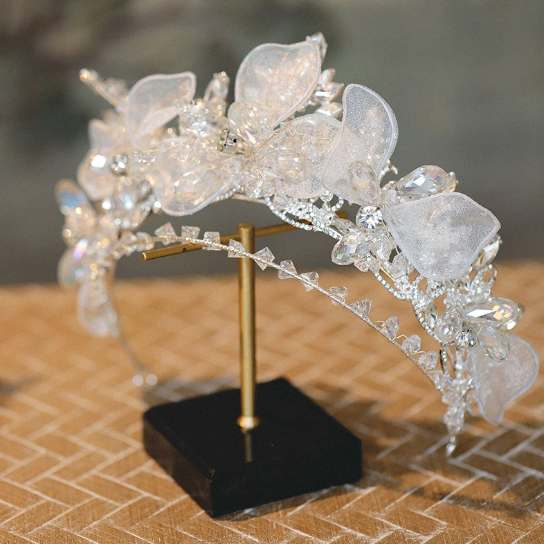 Kristall Blumen Braut Tiara Diadem Ajlin Romantisch