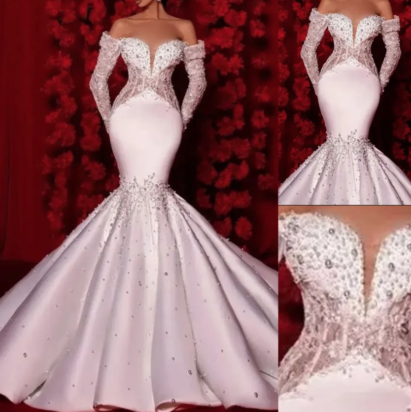 Luxs Mieder Meerjungfrau Brautkleid Angeliki mit Perlen Strass Applikationen