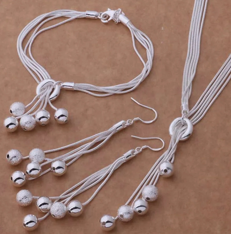 Sterlingsilber Brautschmuck Set Britany Halskette Armband und Ohrringe