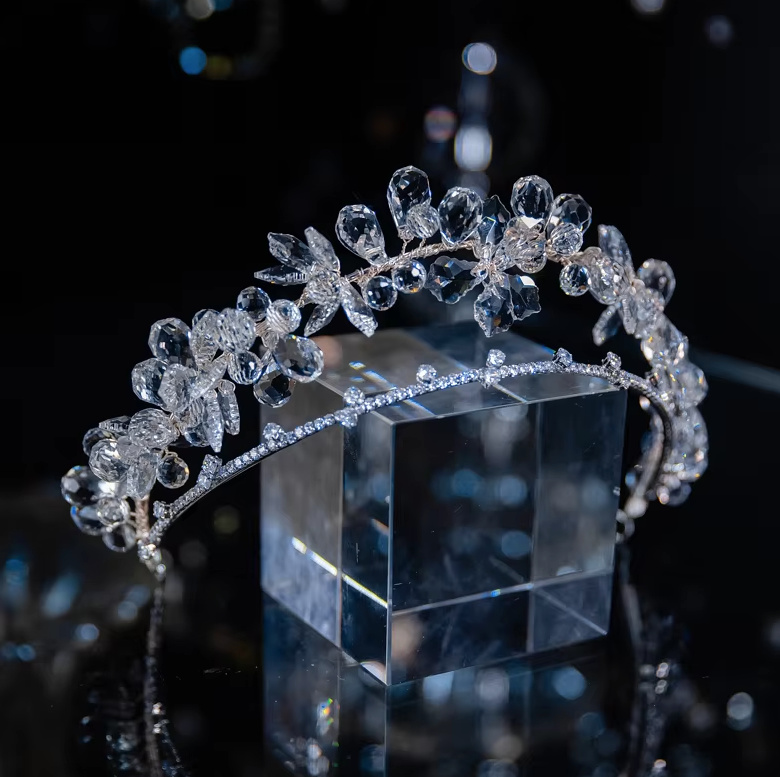 Kristall Braut Tiara Diadem Barbara