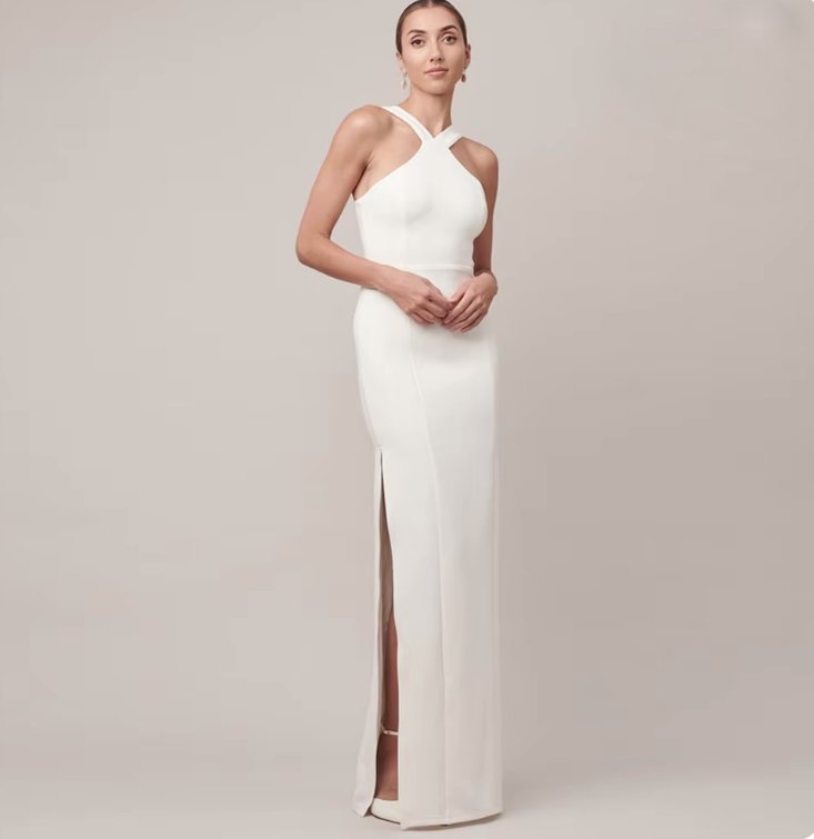 Schilchtes I Linie Brautkleid Berenike mit Sexy Schlitz Lang Modern