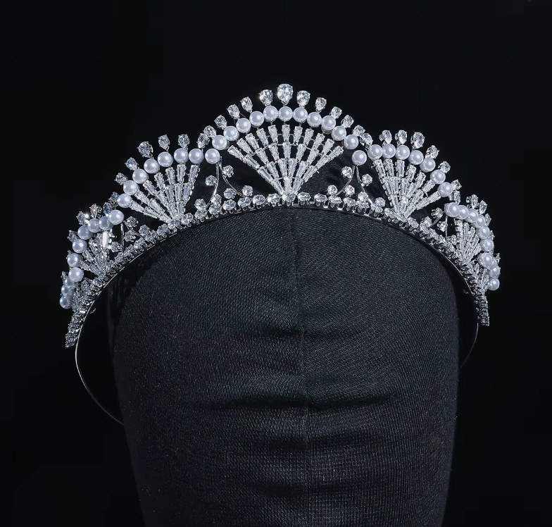 Zirkon Kristall Diadem Braut Tiara Bibi