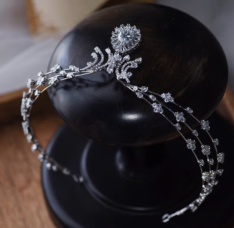 Zirkon Kristall Diadem Braut Tiara Brenna Kopfschmuck