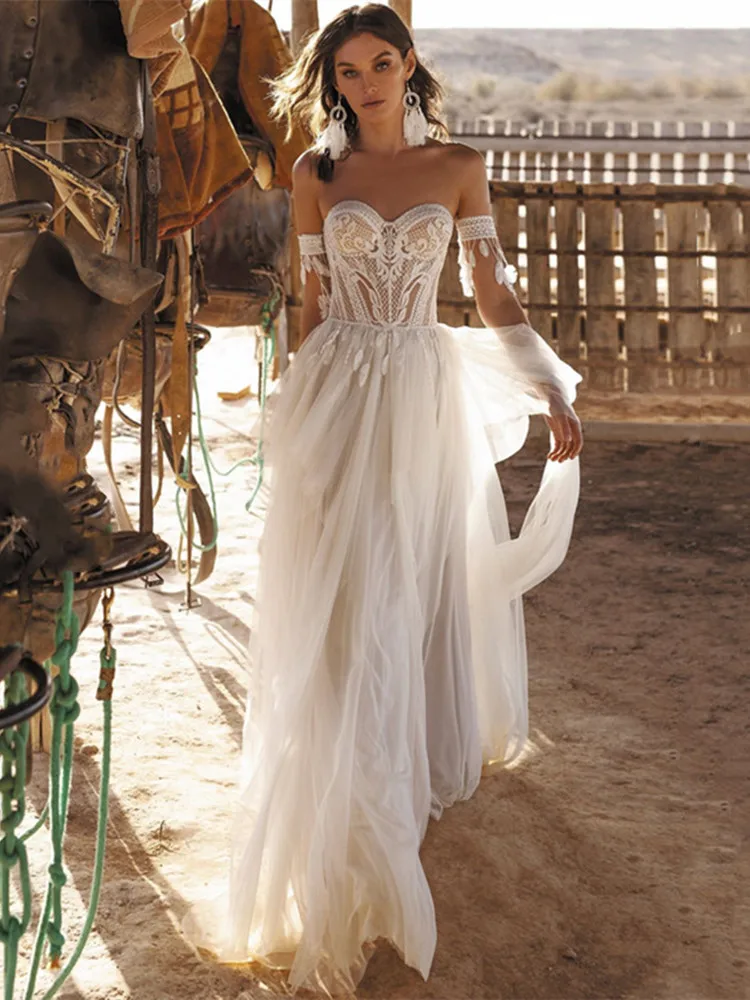 Boho-Brautkleid mit spitze 