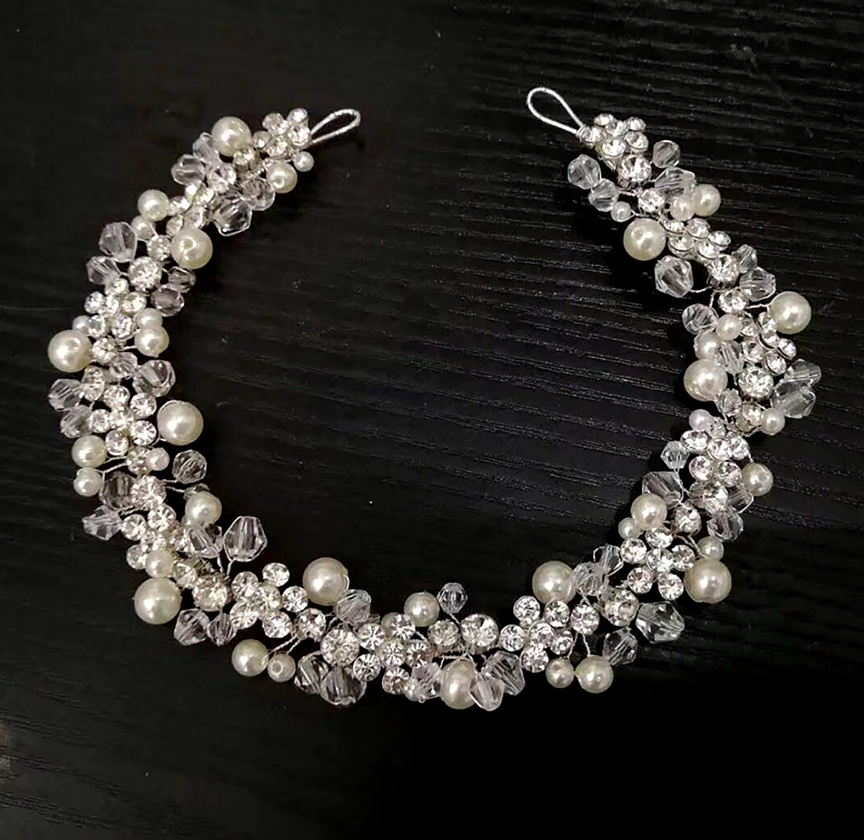 Boho Perlen Braut Haarreif Cassandra