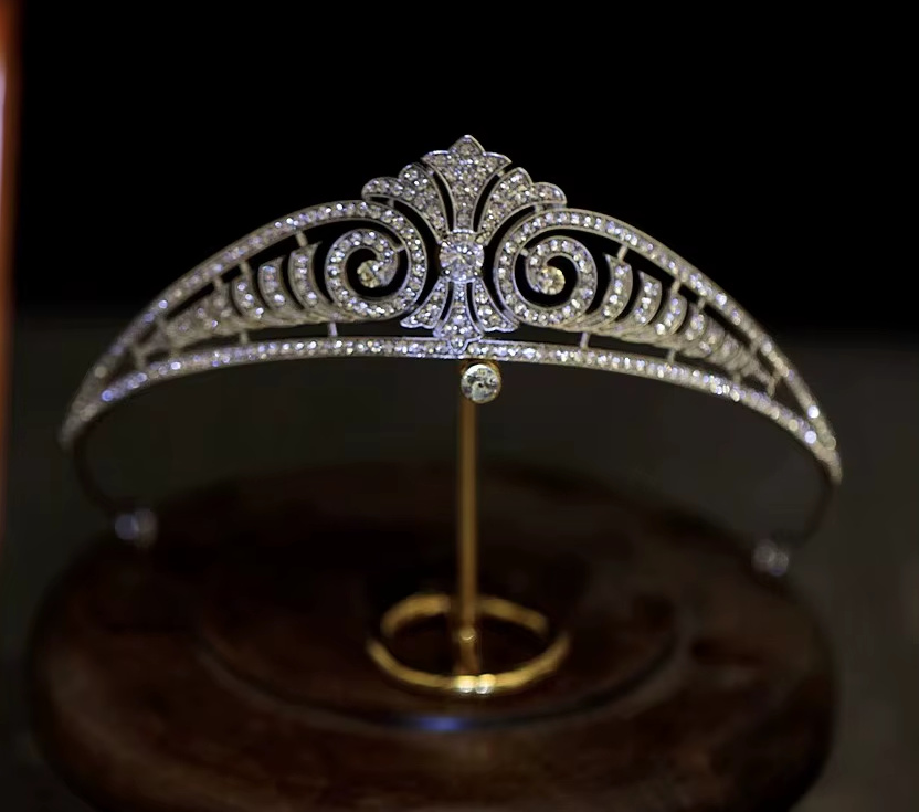 Braut Kristall Tiara Demi in Silber