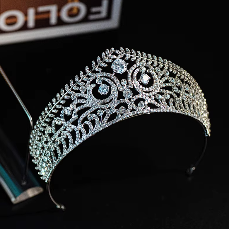 Vintage Kristall Strass Braut Krone Dietje Silber