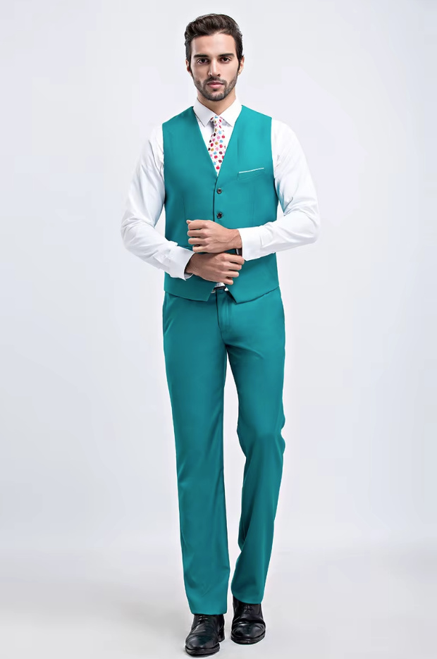 Bräutigam Outfit Weste mit Hose im Set Elegant in Hellgrün