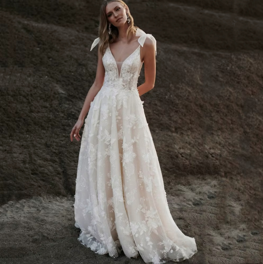 A Linie Brautkleid Clara Ärmellos Rückenfrei mit Spitze