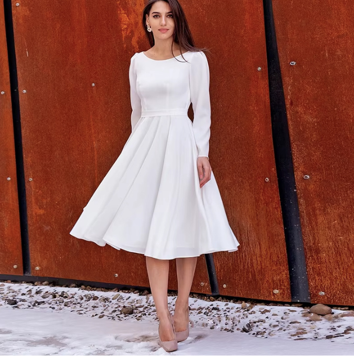 Schlichtes A Linie Brautkleid Cathrine Wadenlang