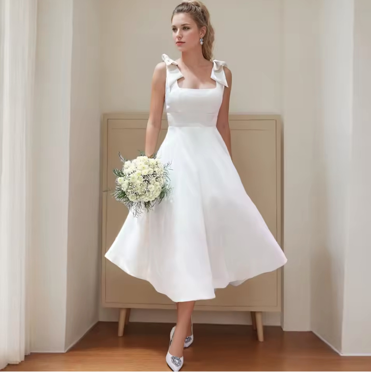 Schlichtes A Linie Standesamt Brautkleid Corina Wadenlang