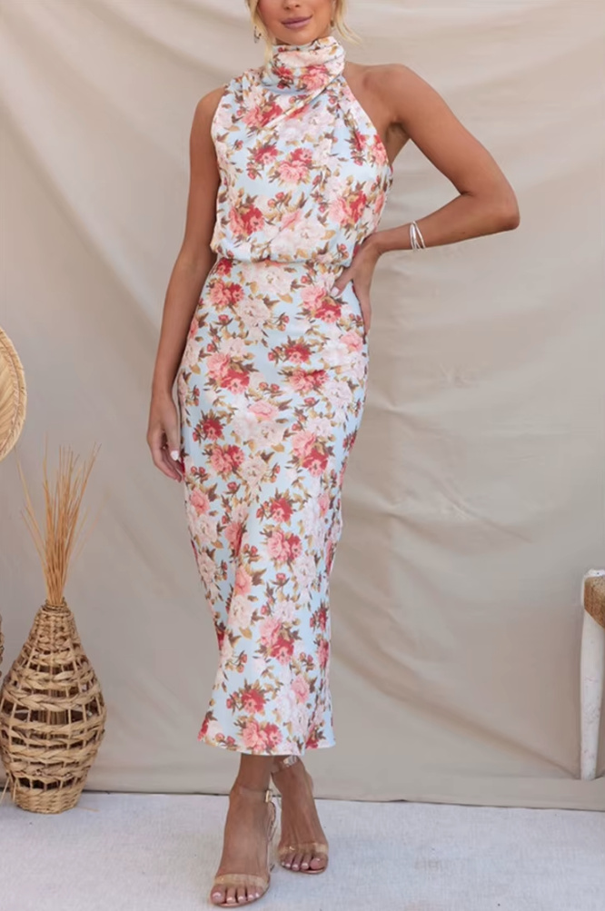 Elegantes Sommer Kleid Cydnee für Hochzeitsgäste Knöchellang mit Blumenmuster