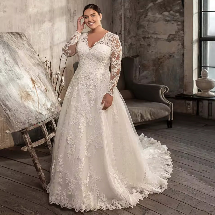A Linie Brautkleid 2025 Darlin Klassisch mit Ärmeln aus Spitze