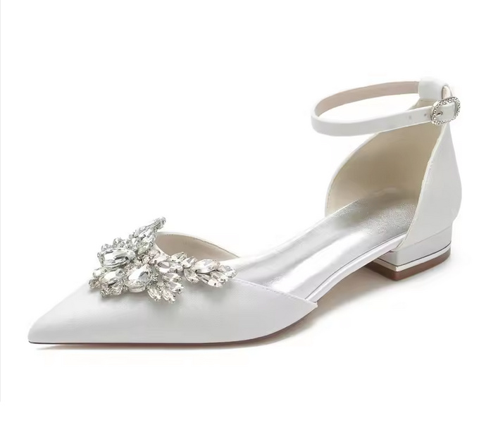 Spitze Brautschuhe Glitzernd in Weiß mit Strass