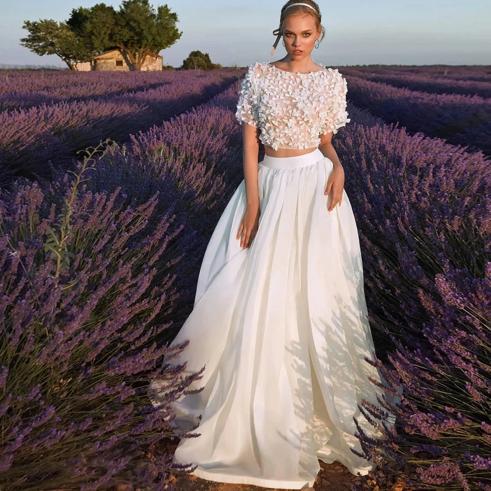 Boho Zweiteiler Hochzeit Kleid
